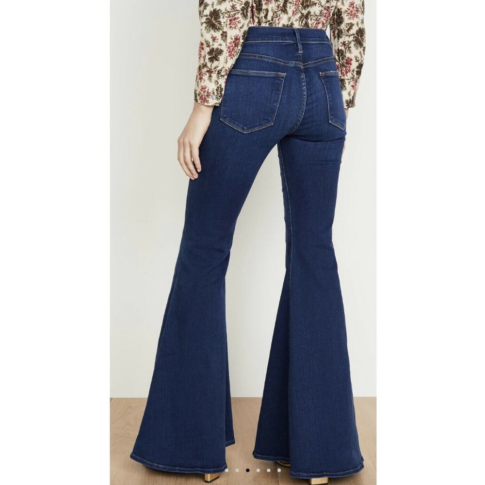 Frame Le High Super Flare Jeans Cantine Blue NWOT - Picture 5 of 11